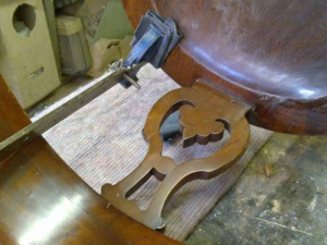 french polishing repair on a chair